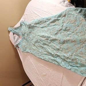 Evening green lace dress